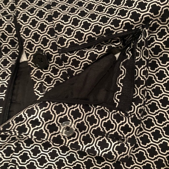 Dalia black & white abstract print cotton crop trouser pant work wear size 6 - Picture 11 of 11